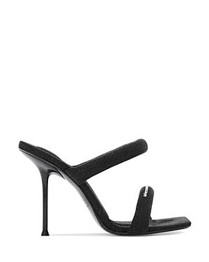 Alexander Wang Women's Julie Square Toe Tubular Strap High Heel Sandals In Grey Aged