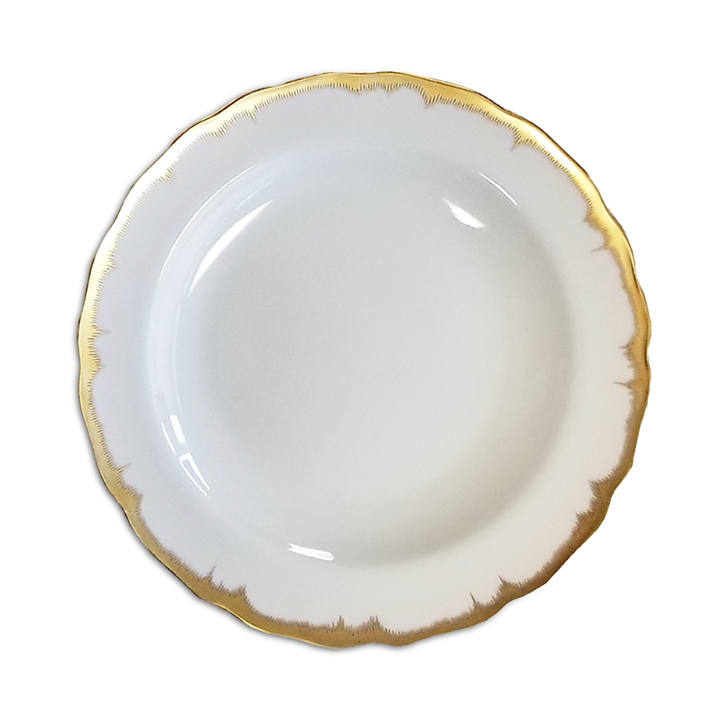 Mottahedeh Chelsea Feather Dessert Plate In White