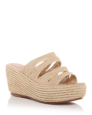 Shop Carrie Forbes Women's Medi Raffia Woven Wedge Slide Sandals In Natural