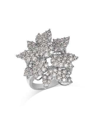 Bloomingdale's Fine Collection - Diamond Flower Ring in 14K White Gold, 3.20 ct. t.w - Exclusive