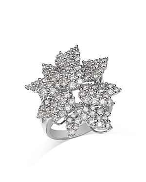 Bloomingdale's Diamond Flower Ring In 14k White Gold, 3.20 Ct. T.w - 100% Exclusive