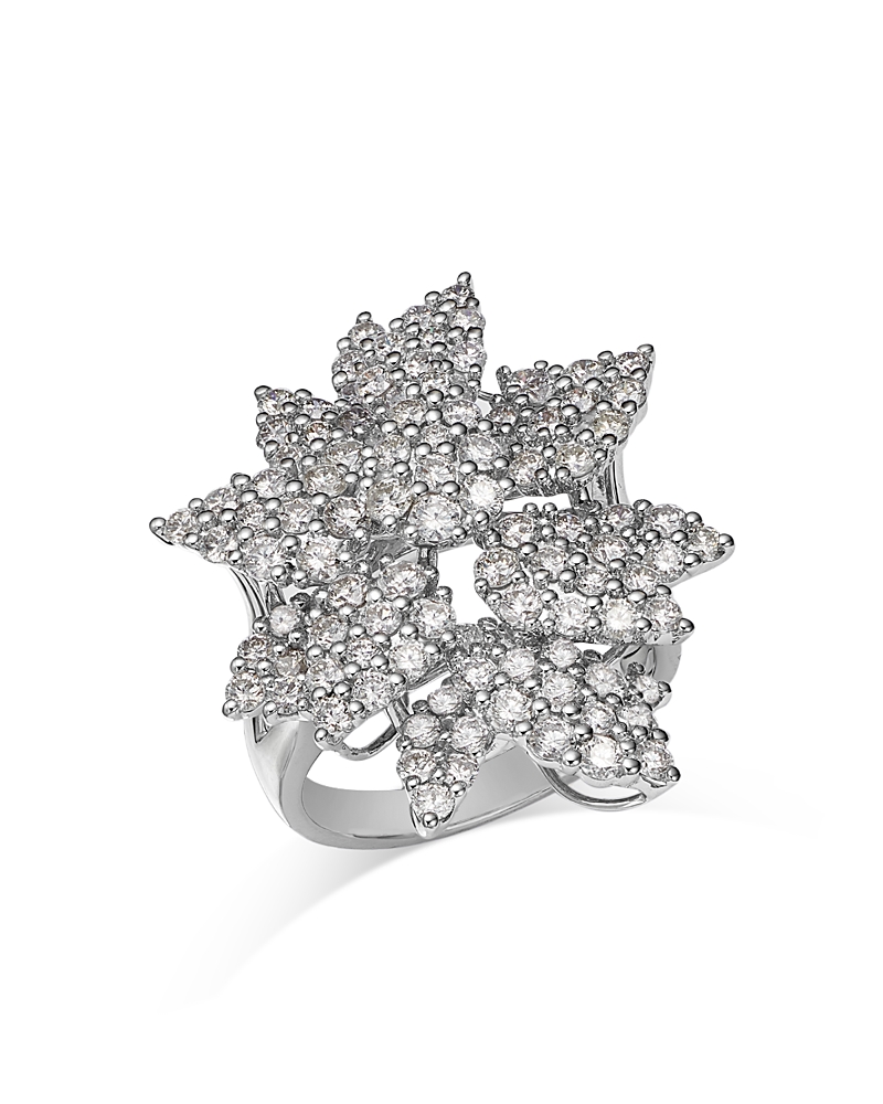 Bloomingdale's Fine Collection Diamond Flower Ring in 14K White Gold, 3.20 ct. t. w