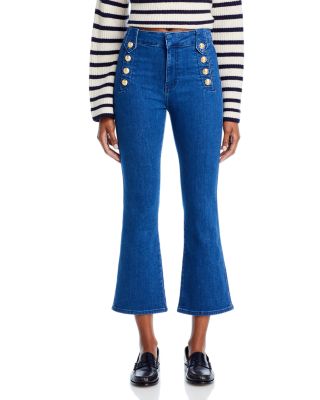Robertson Cropped Flare Leg Jeans in Dark Wash