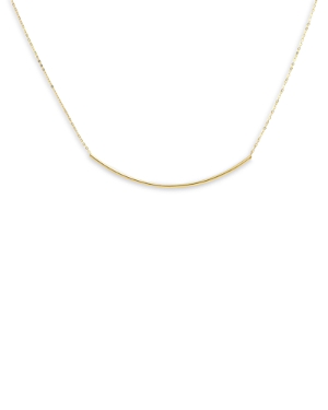 Shop Alberto Amati 14k Yellow Gold Polished Curved Bar Necklace, 18
