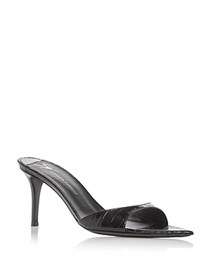 Giuseppe Zanotti Women's Intriigo Croc Embossed High Heel Slide Sandals In Black