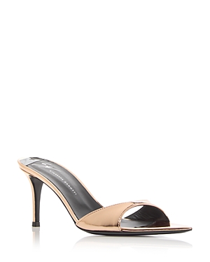 Giuseppe Zanotti Women's Intriigo Croc Embossed High Heel Slide Sandals In Rose Gold