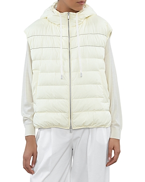 Shop Peserico Quilted Vest In Straw Yellow