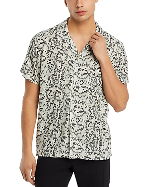 Slither Printed Short Sleeve Button Front Camp Shirt