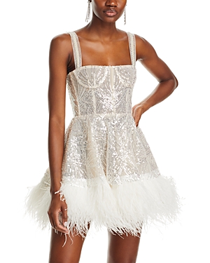 Shop Bronx And Banco Mademoiselle Beaded Bustier Mini Dress In White