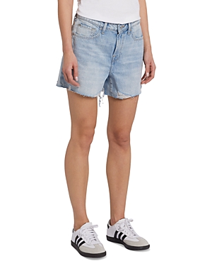 7 For All Mankind Monroe High Rise Distressed Denim Shorts in Time Off