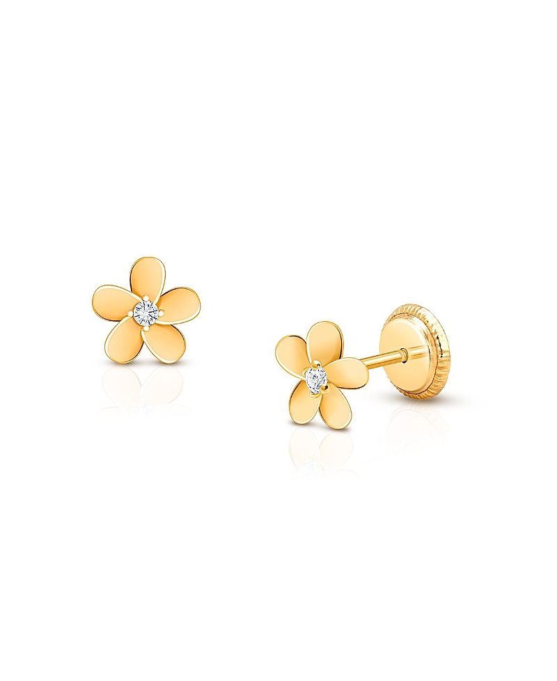 Tiny Blessings Girls' 14K Gold Forget Me Not Flower Stud Earrings - Baby, Little Kid, Big Kid