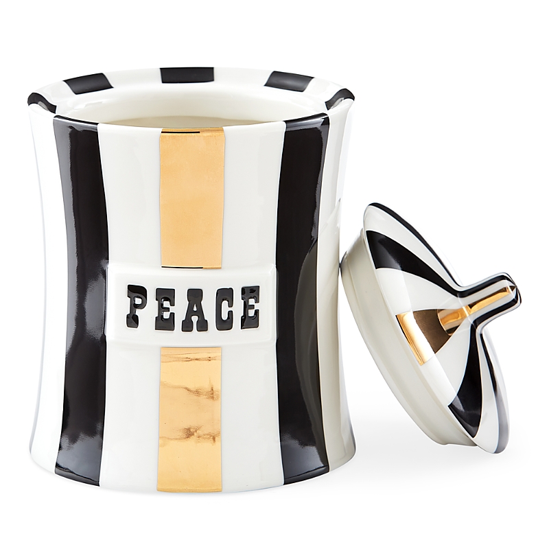Jonathan Adler Vice Gilded Peace Canister In Open Misce