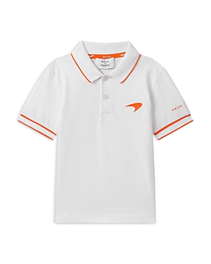 Shop Reiss X Mclaren F1 Team Unisex Crypto Polo Shirt - Big Kid In White