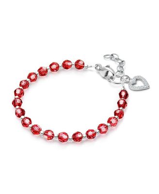Children's Sterling Silver Birthstone Crystal Bracelet Girls' 6.25" Bracelet