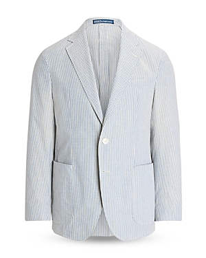 Shop Polo Ralph Lauren Seersucker Stripe Slim Fit Sport Coat In Blue