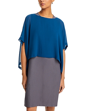 eileen fisher silk boat neck cropped top