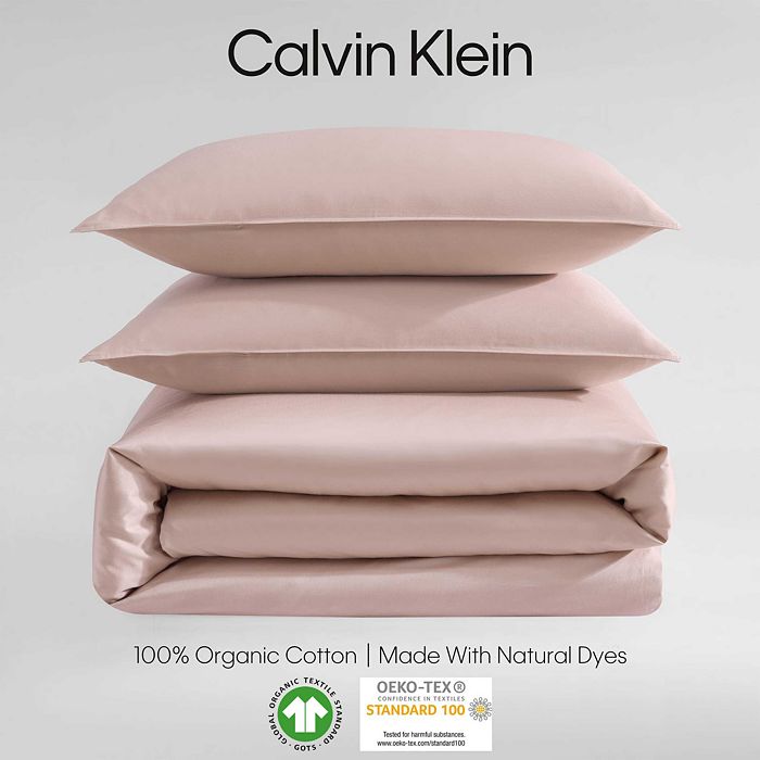 Shop Calvin Klein Earth Collection Cotton Sateen 3 Piece Duvet Cover Set, Queen In Light Pink