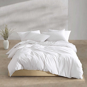 Calvin Klein Washed Percale 3 Piece Duvet Cover Set, Queen In White