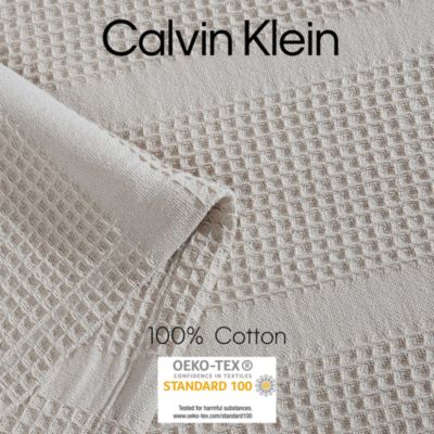 Waffle Stripe Cotton Blanket, King