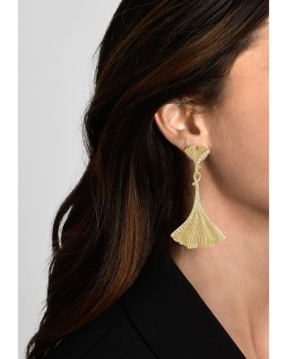 Gingko Large Drop Earrings in 18K Gold Plated 