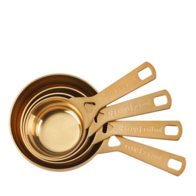 Stainless Steel Gold Tone Measuring Cups, Set of 4