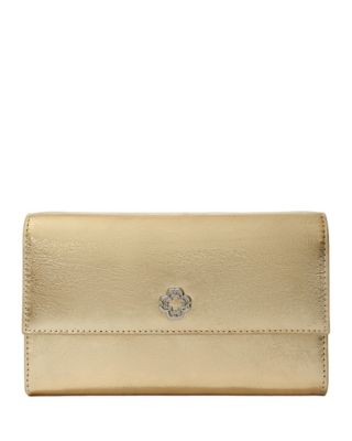 Maje - Clover Walk Metallic Leather Clutch