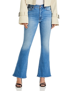 Shop Mother The Lil' Weekender Petites High Rise Flared Jeans In Layover