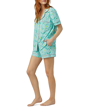 Bedhead Pajamas Printed Organic Cotton Jersey Shorty Pajama Set In Tennis Club