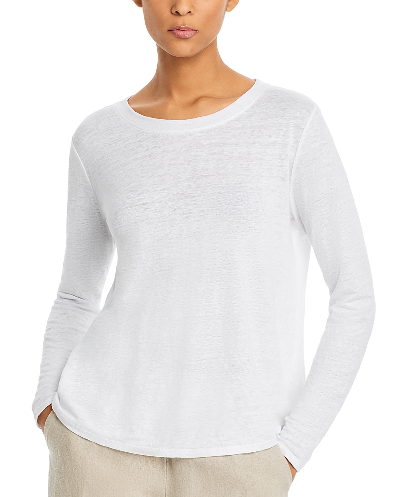 Eileen Fisher Italian Cashmere Bateau Neck Box-top In White