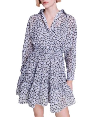 Maje - Rarguerite Semi Sheer Mini Dress