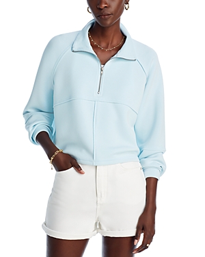 Shop Vintage Havana Quarter Zip Fleece Sweatshirt In Blue