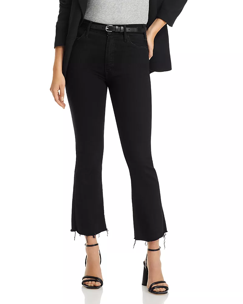 Mother The Lil' Hustler Petites Ankle High Rise Cropped Bootcut Jeans in Not Guilty