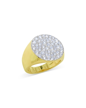 14K White & Yellow Gold Diamond Pave Cluster Ring
