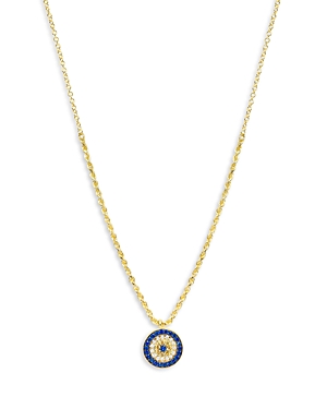 Shop Meira T 14k Yellow Gold Evil Eye Moon Cut Chain Necklace, 18 In Blue/gold