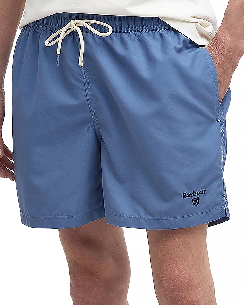 Shop Barbour Staple Logo 5 Swim Shorts In Force Blue