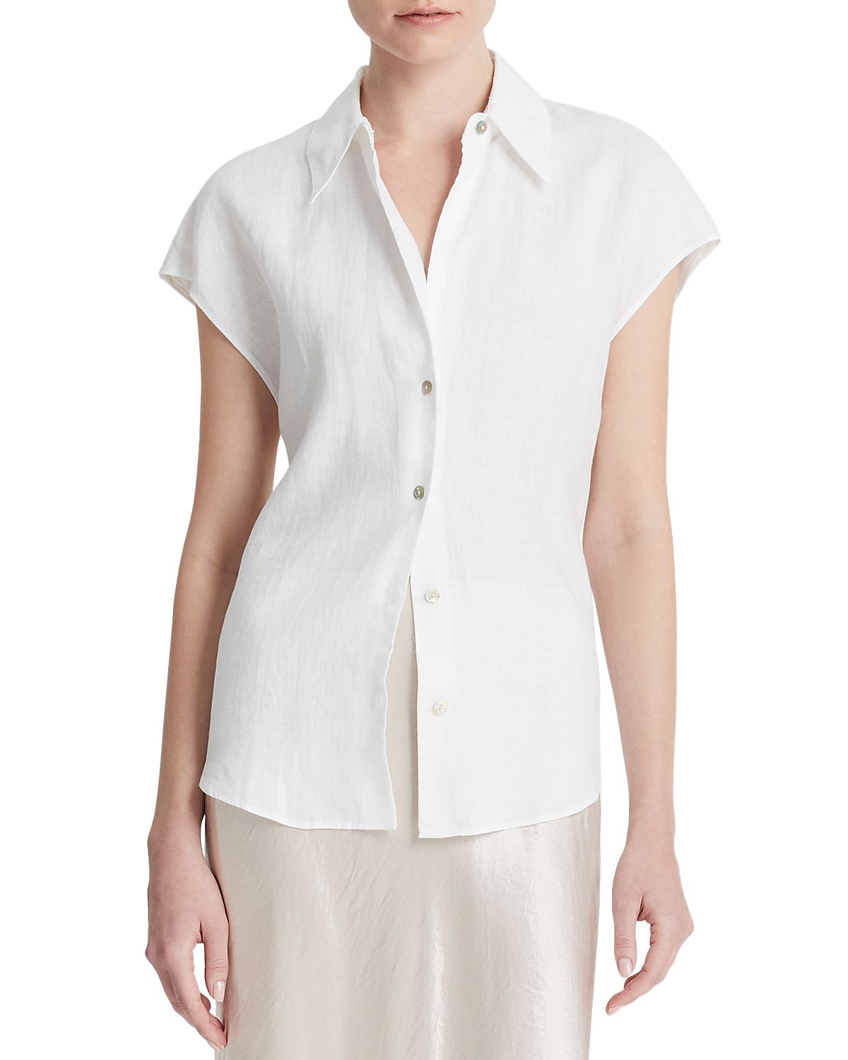 Vince Linen Cap Sleeve Shirt