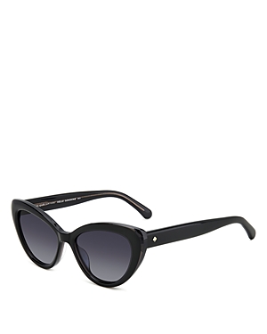 Shop Kate Spade New York Marlah Cat Eye Sunglasses, 53mm In Black/gray Gradient