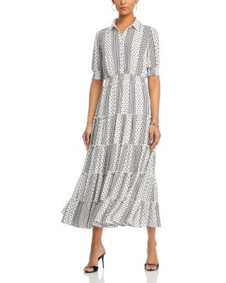 T Tahari - Tiered Maxi Shirt Dress