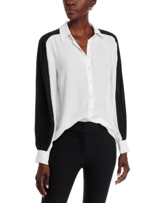 T Tahari - Side Striped Blouse