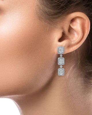 Baguette Triple Tier Earrings