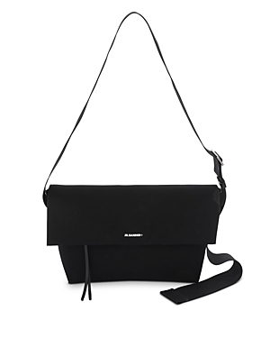 Shop Jil Sander Shoulder Bag In Black/ocean