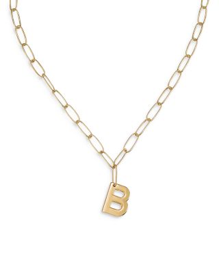 Ettika - Paperclip Link Chain Initial Pendant Necklace in 18K Gold Plated, 18"