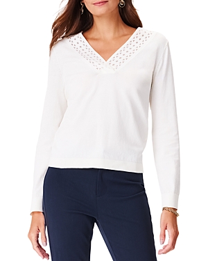 Nic + Zoe Women's Polished Up Cotton-blend Sweater In Classic Cream