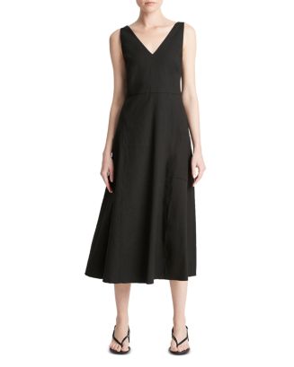 Vince Sleeveless V Neck Midi Dress | Bloomingdale's