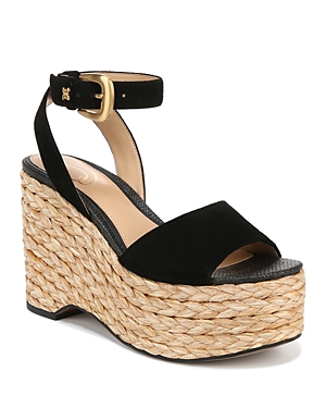 Sam Edelman April Platform Wedge Espadrille Sandal In Black