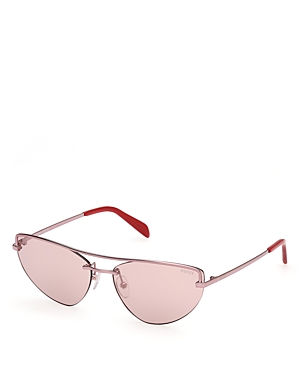 Shop Pucci Cat Eye Sunglasses, 59mm In Pink/pink Mirrored Solid