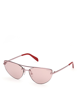 Pucci Women's Shiny Pink Mirror Cat-eye Sunglasses Metal In Pink/pink Mirrored Solid