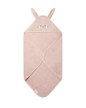 Mori Unisex Cotton Bunny Hooded Bath Towel - Baby In Pink