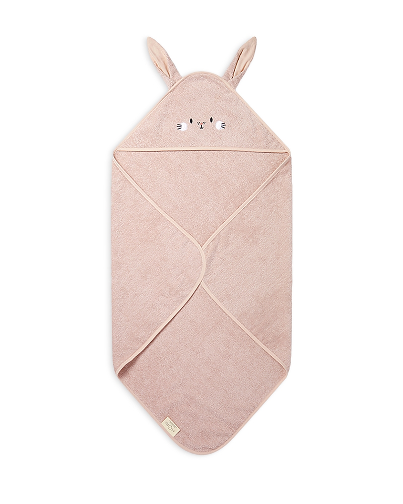 Mori Unisex Cotton Bunny Hooded Bath Towel - Baby In Blush