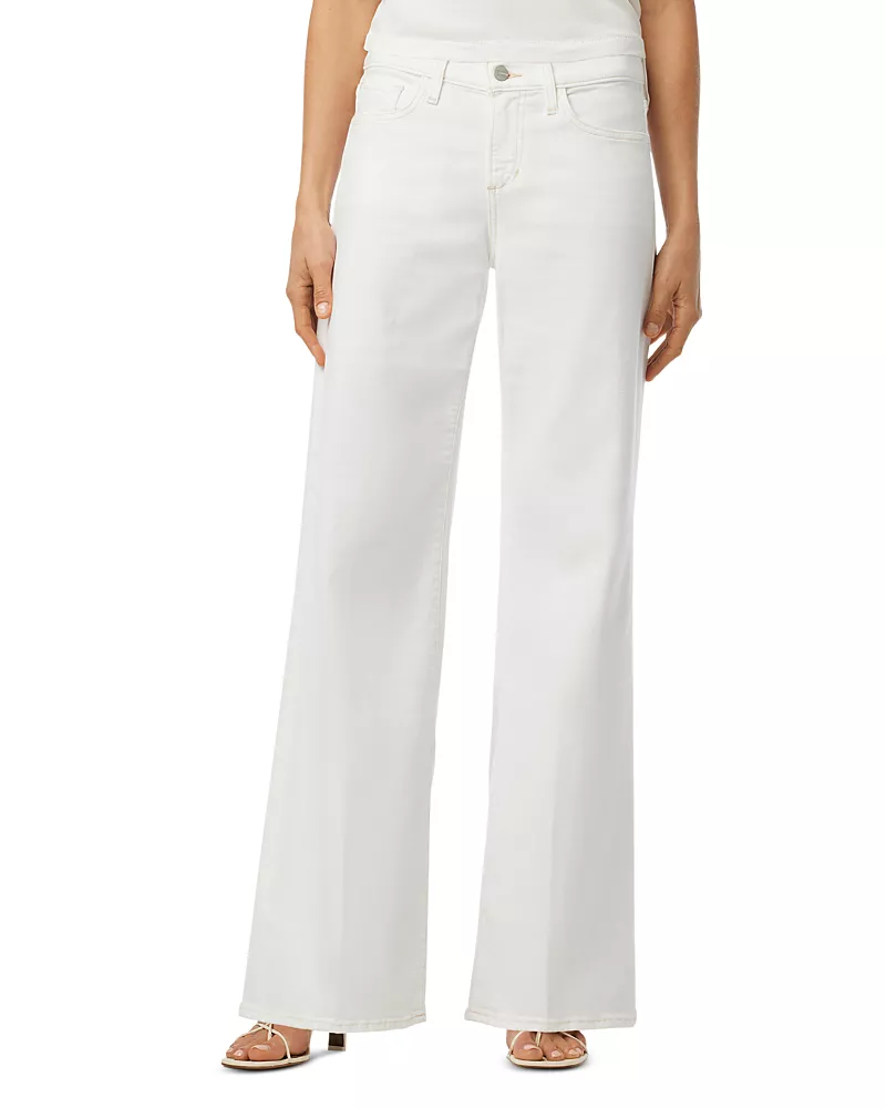 Joe's Jeans The Lou Lou Mid Rise Wide Leg Jeans in White